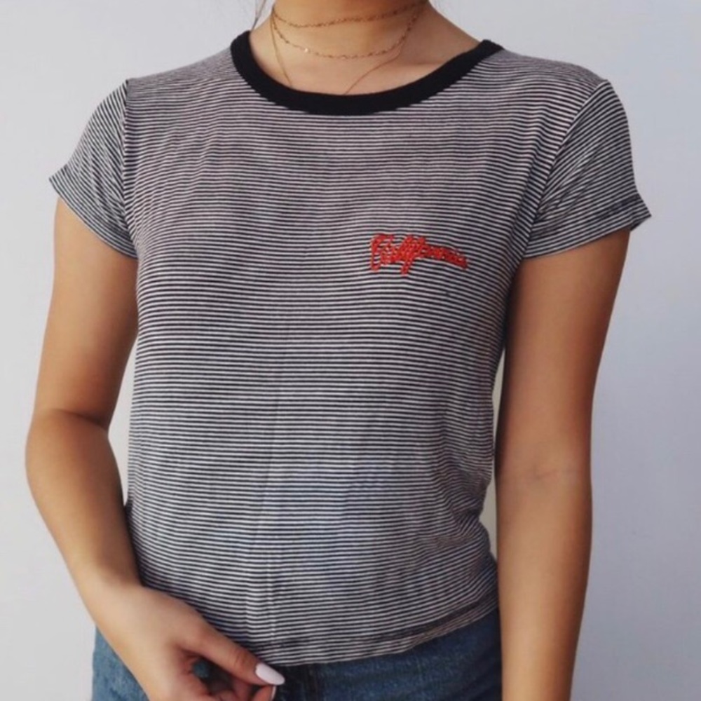 Brandy Melville Striped California Tee